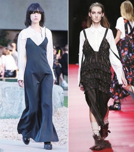 穿法四：衬衫+连衣裙<br>　　这也是衬衫比较时兴的叠穿法。近年来很多时装秀上都有这种穿法。<br>